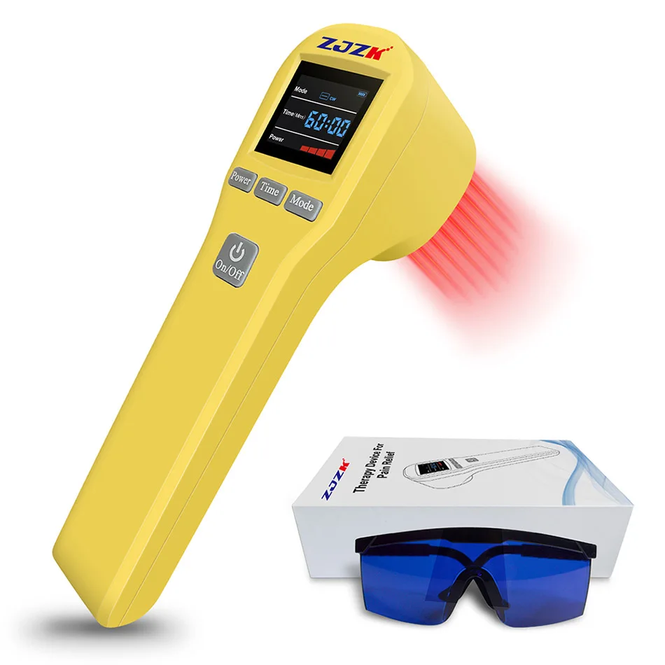 

ZJZK LLLT Cold Laser Therapy Pain Relief Low Level Cold Healing Laser Treatment Device 4x808nm 16x650nm 880mW For Human and Pets