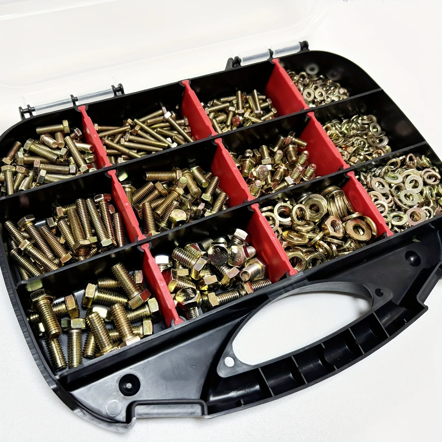 907 pieces of 8.8 grade metric bolt combination M4 M5 M6 M8 heavy-duty bolt and nut kit plated with yellow zinc