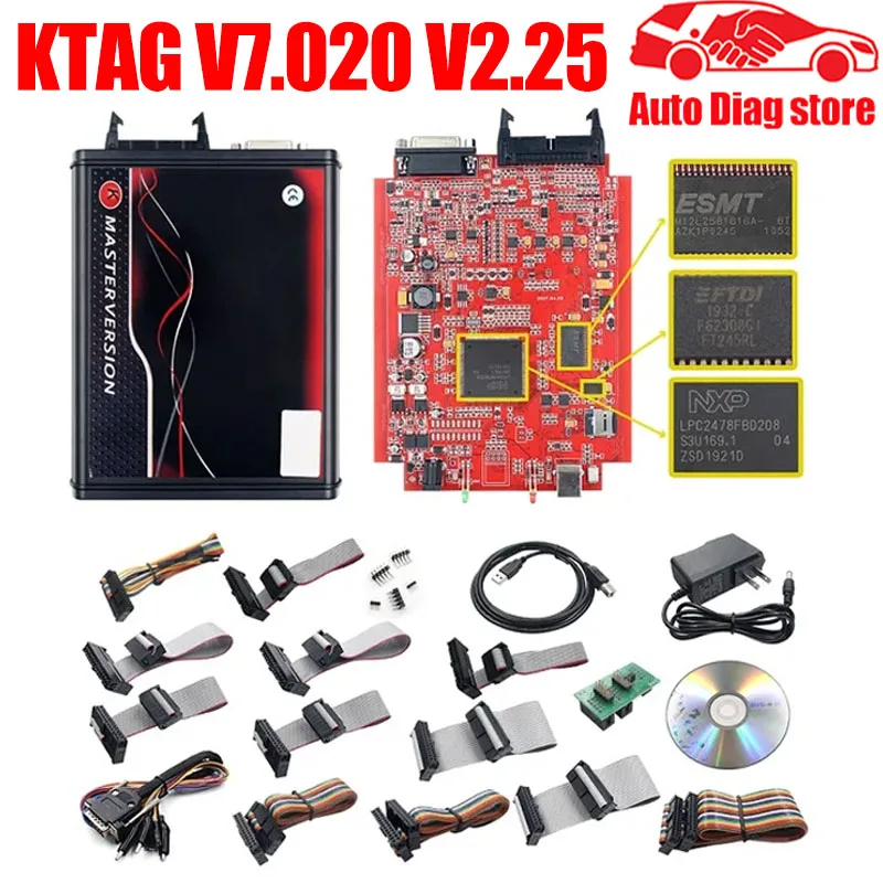 

K-TAG KESS V7.020 EU Online Red PCB ECU Programmer Unlimitted Tokens Work With BDM Frame K-ESS KTAG Chip Tuning Diagnostic Tool
