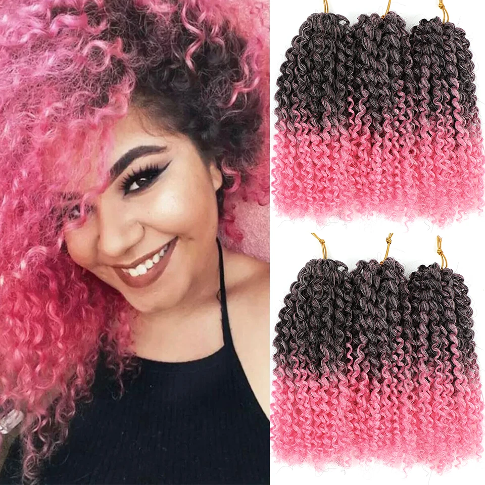 8 Inch Short Passion Twist Hair Marlybob Jerry Curl Crochet Hair Braiding Kinky Curly Crochet Hair Extention for Black Women