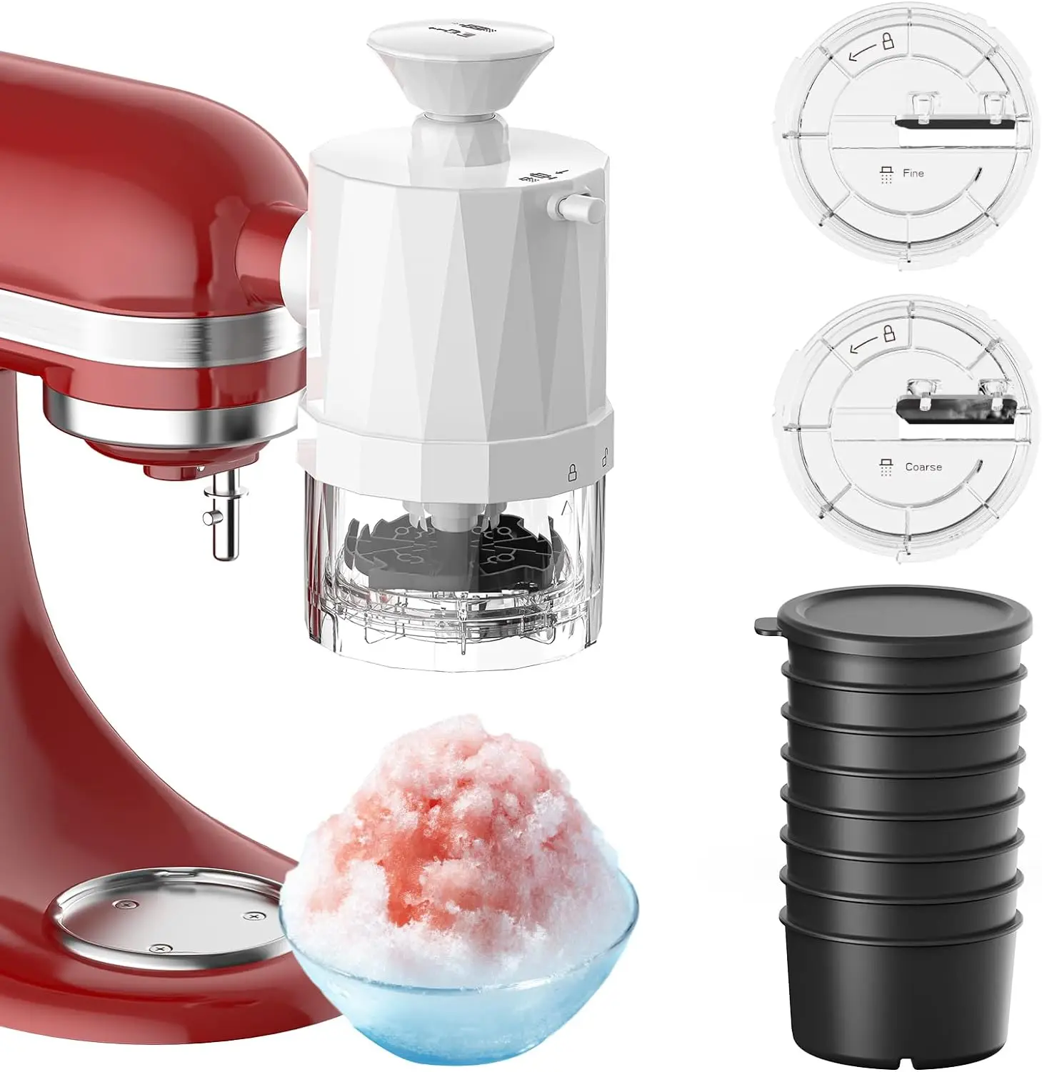 Shaved Ice Attachment Snow Cone Machine For KitchenAid Stand Mixer Make Fluffy & Light Shave Ice