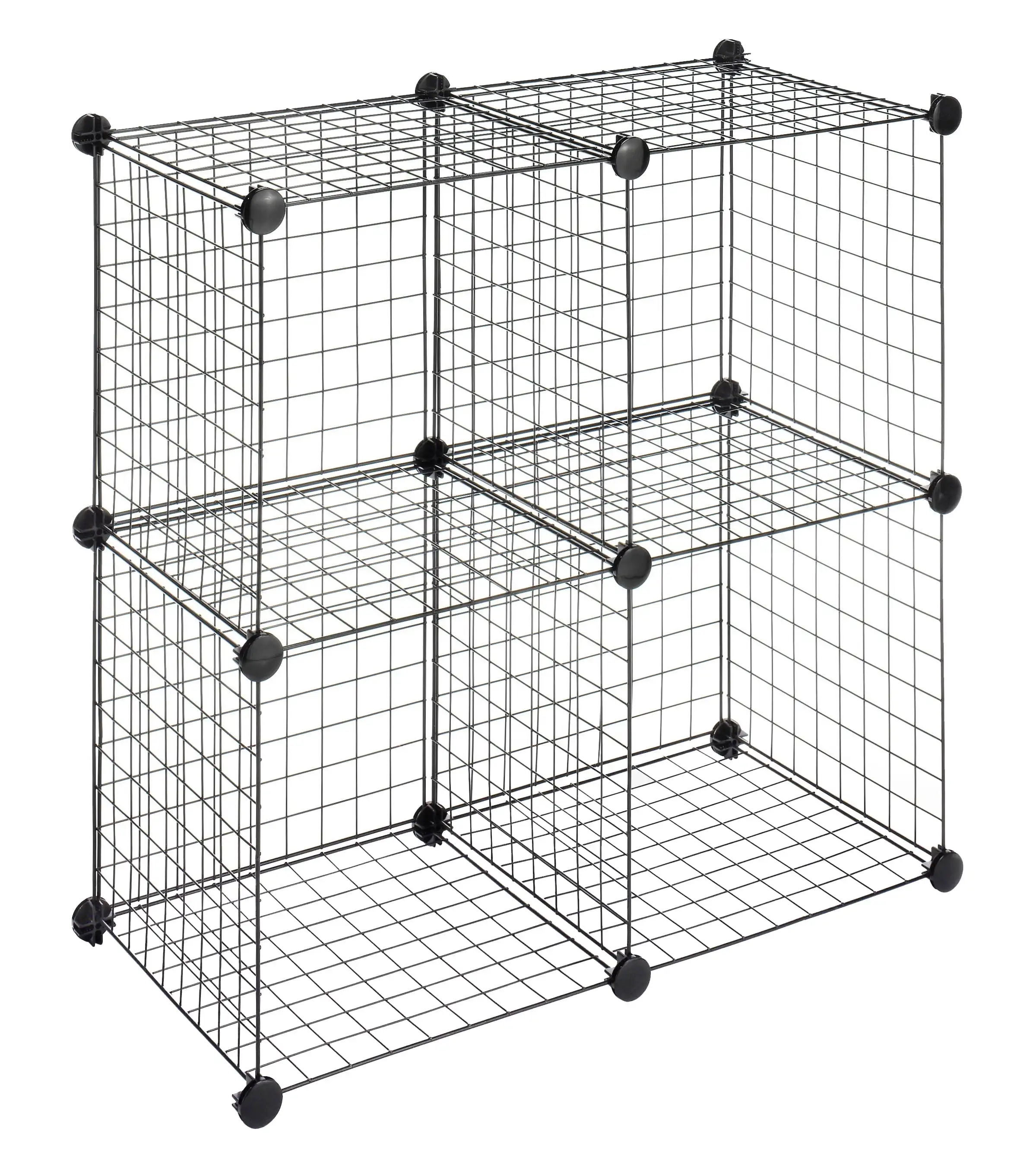 

Whitmor Storage Cubes Stackable Interlocking Wire Shelves Set of 4 Black 14.25 x 14.5x 14.5