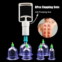 6Pcs Vacuum Cupping Sets with Pumping Gun Suction Cups Back Massage Body Cup Detox Anti Cellulite Cans Healthy Care Jars 1