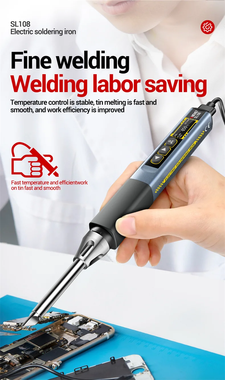 SL108 T12 Soldering Iron Portable 96w 100-450°C Adjustable Temperature Digital S