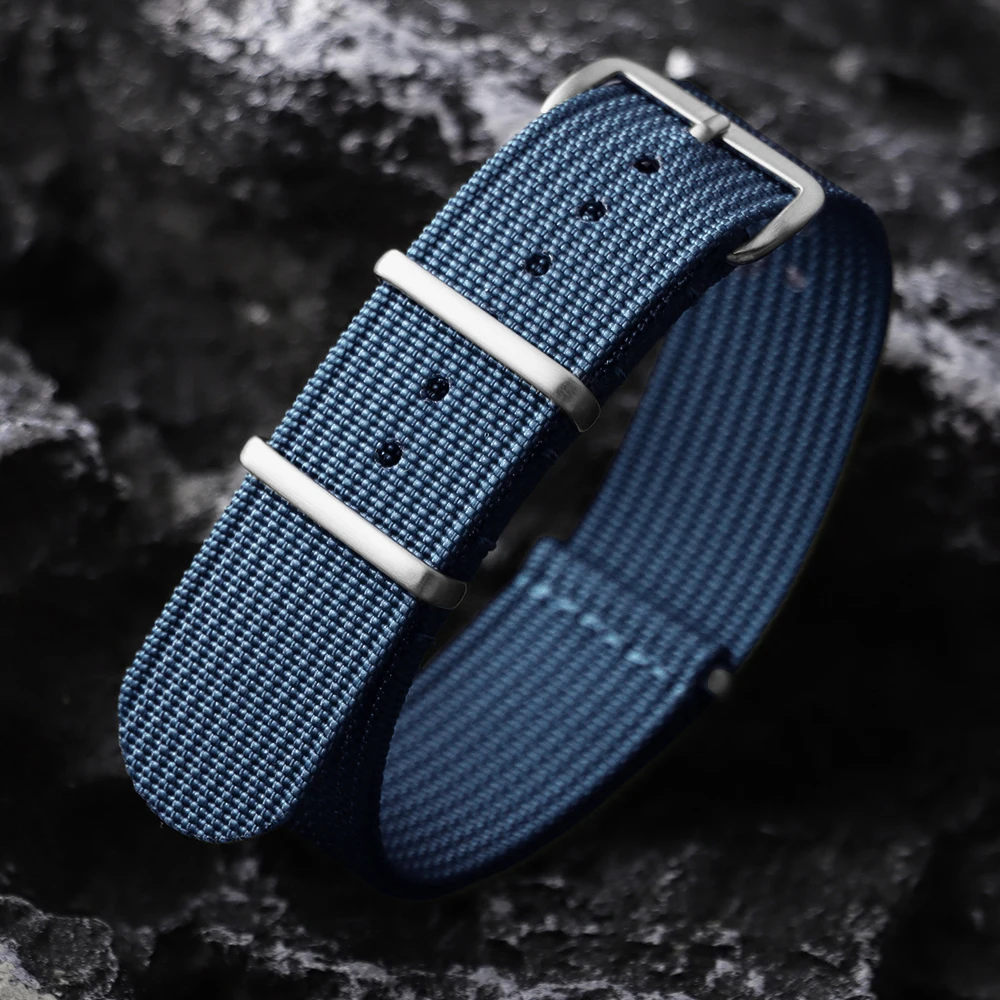Ribbed Nylon Woven Watch Strap - Military Sports Style Bracelet
