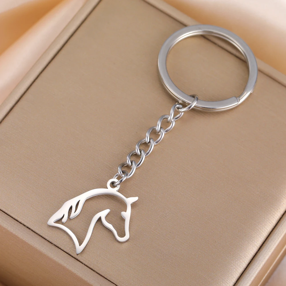 Dawapara Reitsport Pferd Schlüsselanhänger Triquetra Trinity Knoten Pferdekopf Tier Schlüsselanhänger Edelstahl Schmuck Geburtstag Jahrestag – Detail 15