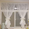 Lace Curtains Bow Ties Tiebacks INS Curtain Buckle White Beautiful Window Curtains Binding Rope Romantic Room Decor 4