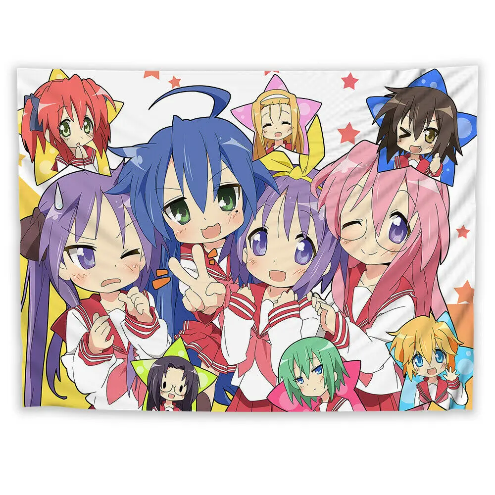 Anime Lucky Star Kawaii Izumi Konata Tapestry Wall Hanging Japan Saitama Japanese Room Decor Background Cloth Decorative Blanket tapestry decorations