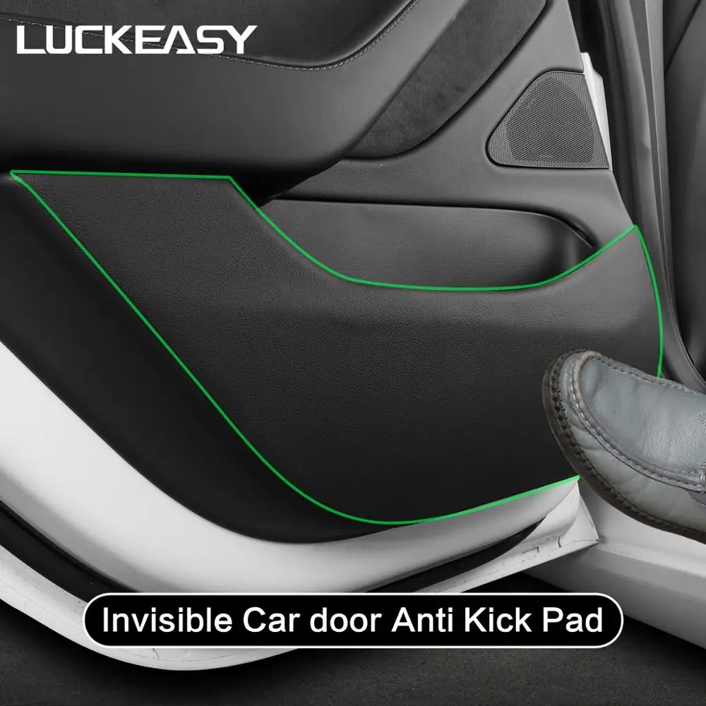 LUCKEASY For Tesla Model 3 Invisible Car Door Sill Anti Kick Pad Protection Side Edge Film Model3 2017-2023 Protector Stickers