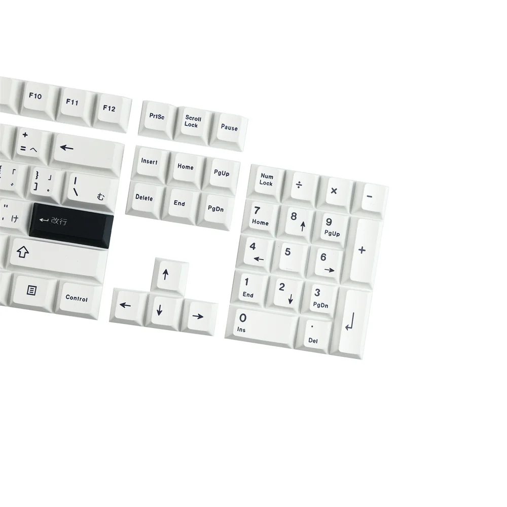 Keycap Japonês Pbt Preto Branco Perfil Cereja para Teclado Mecânico e Óptico para Jogos 129 Teclas - Imagem 5