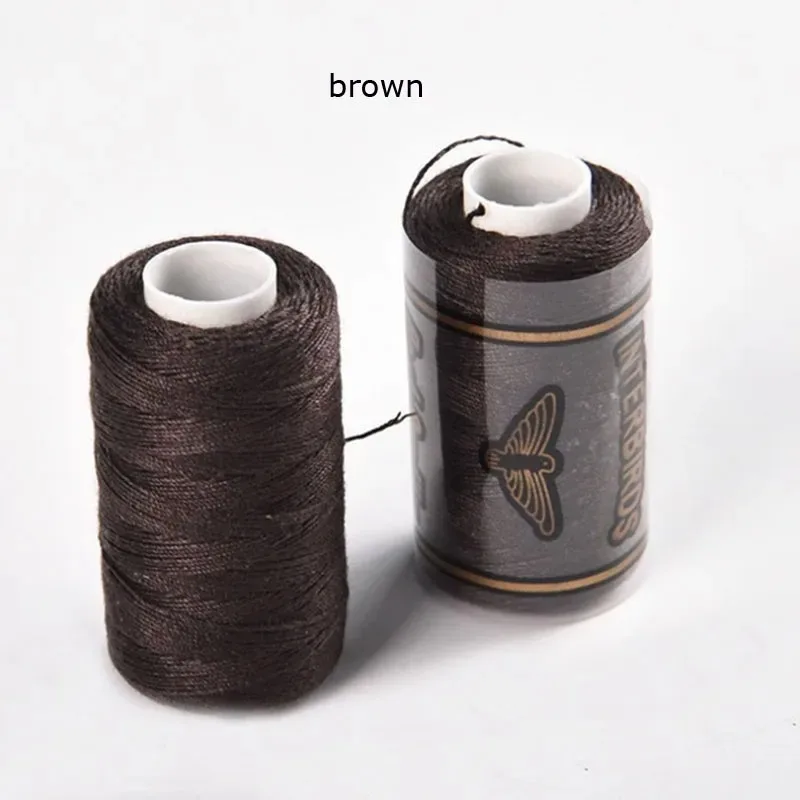 3 Rolls Hair Weaving Thread Cotton Sewing Thread With 5 pcs C curved needle for Making Wig DIY Hand Sewing Hair Weave hair weft - 4