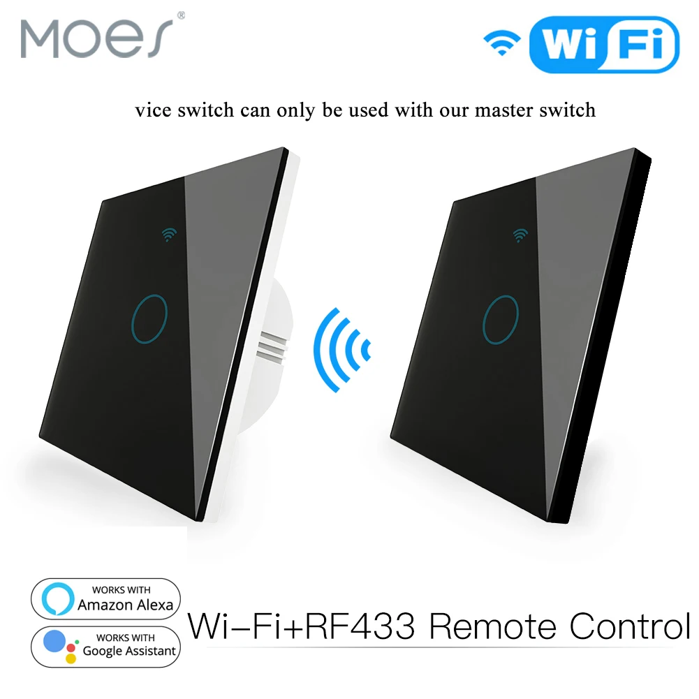 WiFi RF433 송신기 벽 패널 스마트 유리 패널 터치 스위치 1/2/3 갱 원격..