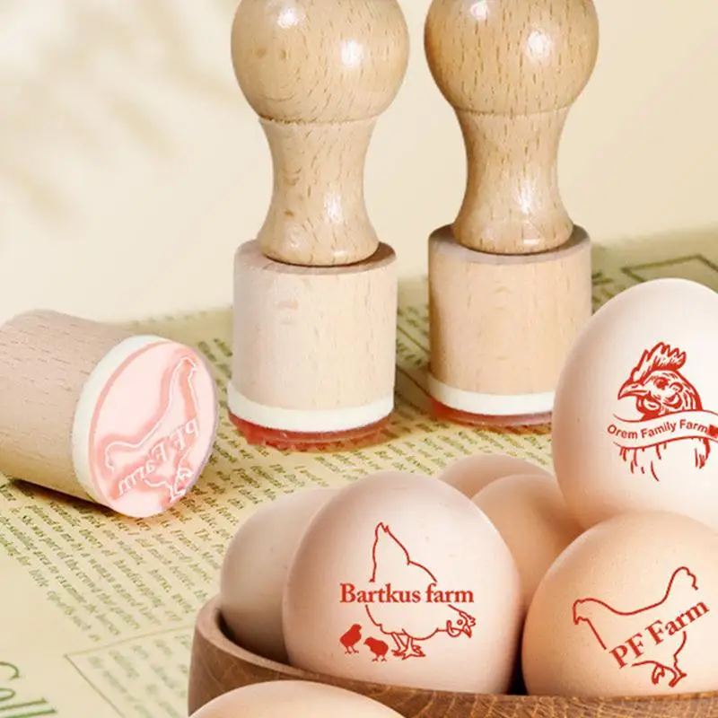 Egg Stamper Rubber Stamper Farm Egg Labels Multi-Functional Fresh Markers Exquisite Marking Inking Stamp for Clay Paper