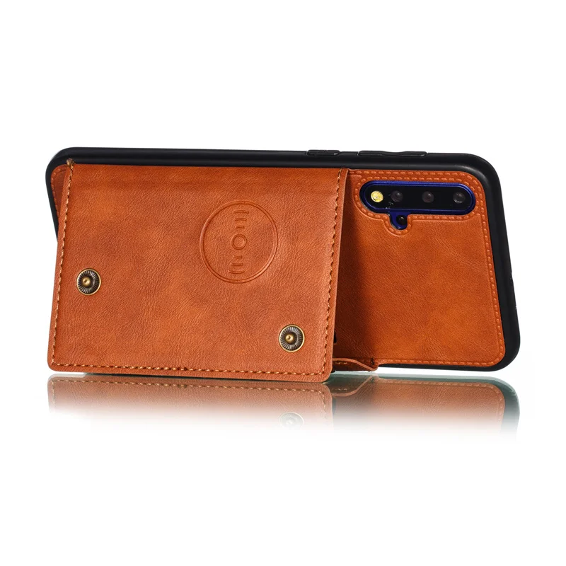 Premium PU Leather Wallet Shockproof Case with Magnetic Car Holder and Multi-Card Slots