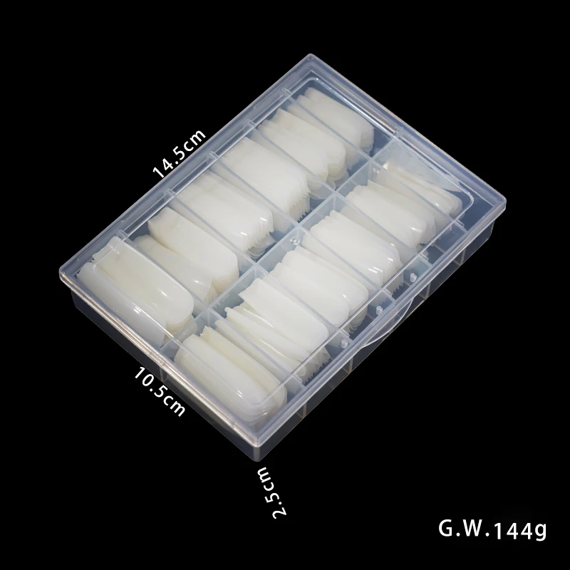 3XL Clear Tapered Square Nail Tips - 240Pcs