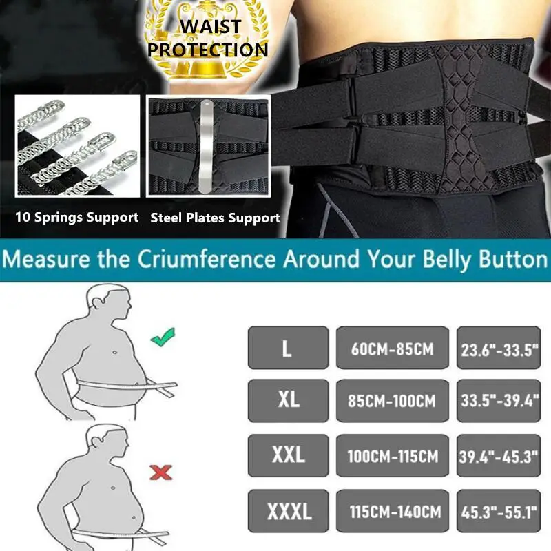Medical Back Brace Waist Trainer Belt Spine Support Men Women Breathable Lumbar Corset Orthopedic Faja Lumbar Hombre Gym Belts 6