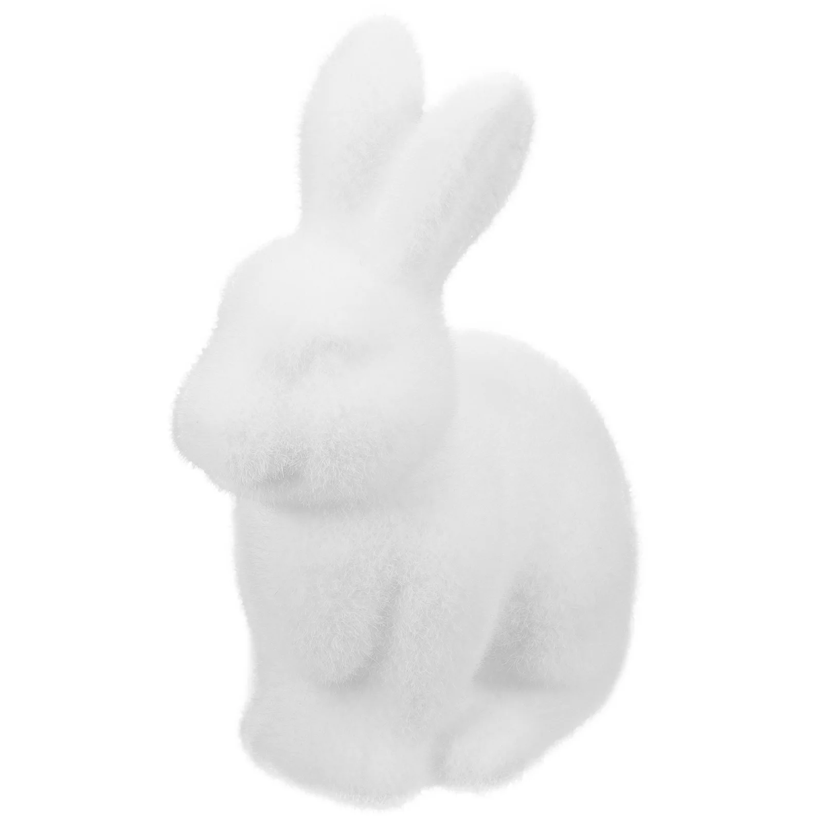 

Flocked Bunny Easter Holiday Spring Decor Rabbit Figurine Artificial Animal Decor for Indoor Table