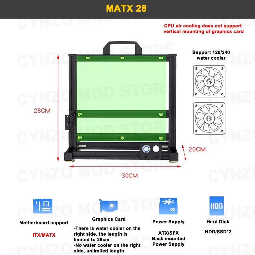 PC Case Modding EATX Open Frame ITX MATX ATX Gamers Cabinet DIY Water Cooler Desktop Computer Aluminum Creative Tower Gaming