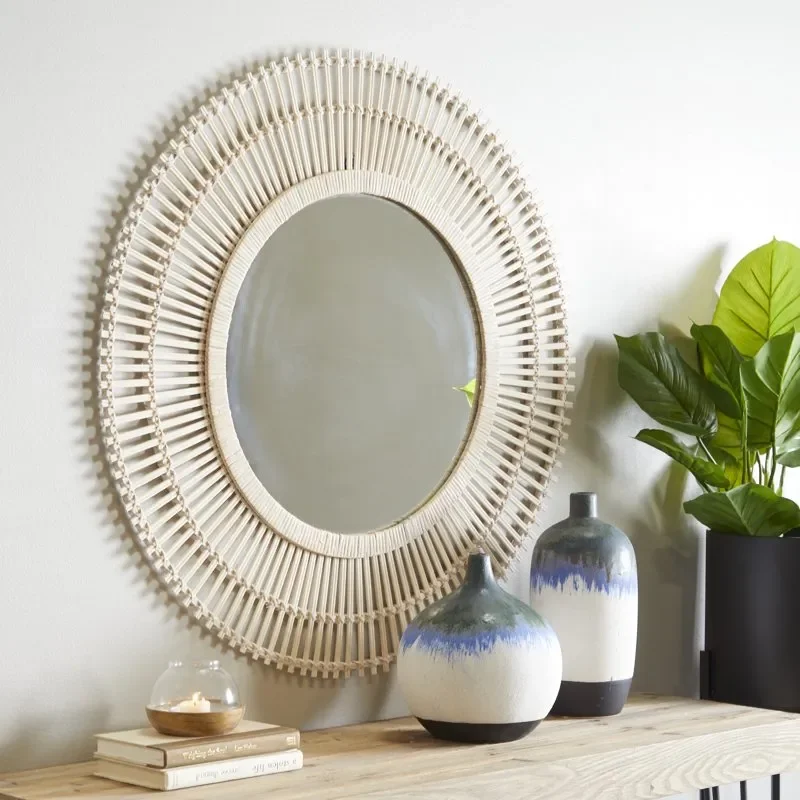 

36" x 36" Cream Starburst Wall Mirror