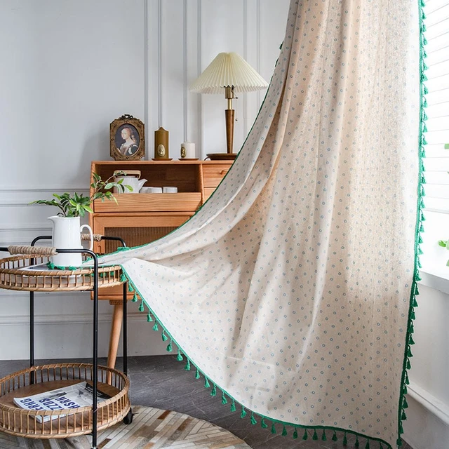 Cortinas de cocina para ventana pequeña, visillo semiciego