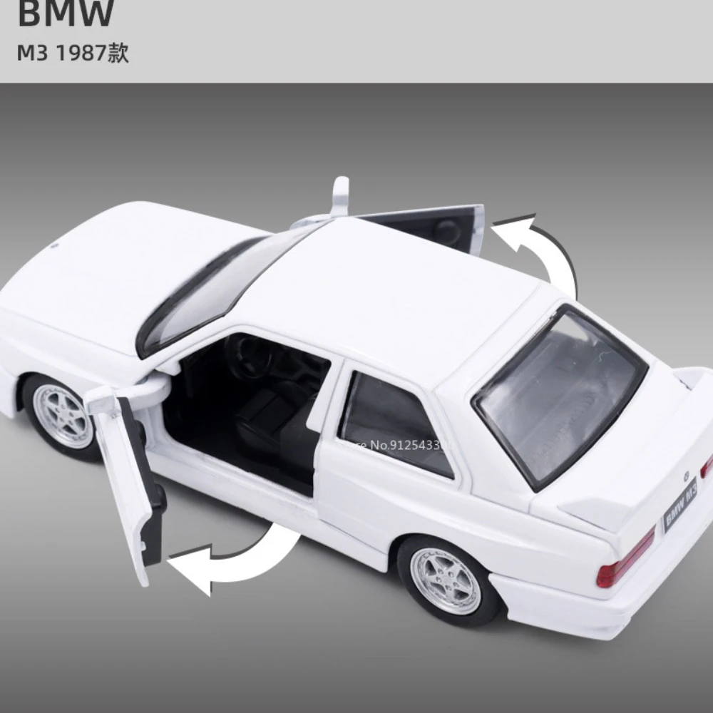 1/36 BMW M3 E30 1987 Metal Toy Model Car Alloy Diecasts Pull Back Car Model Toys for Kids Adult Birthday Holiday Gift Collection 5