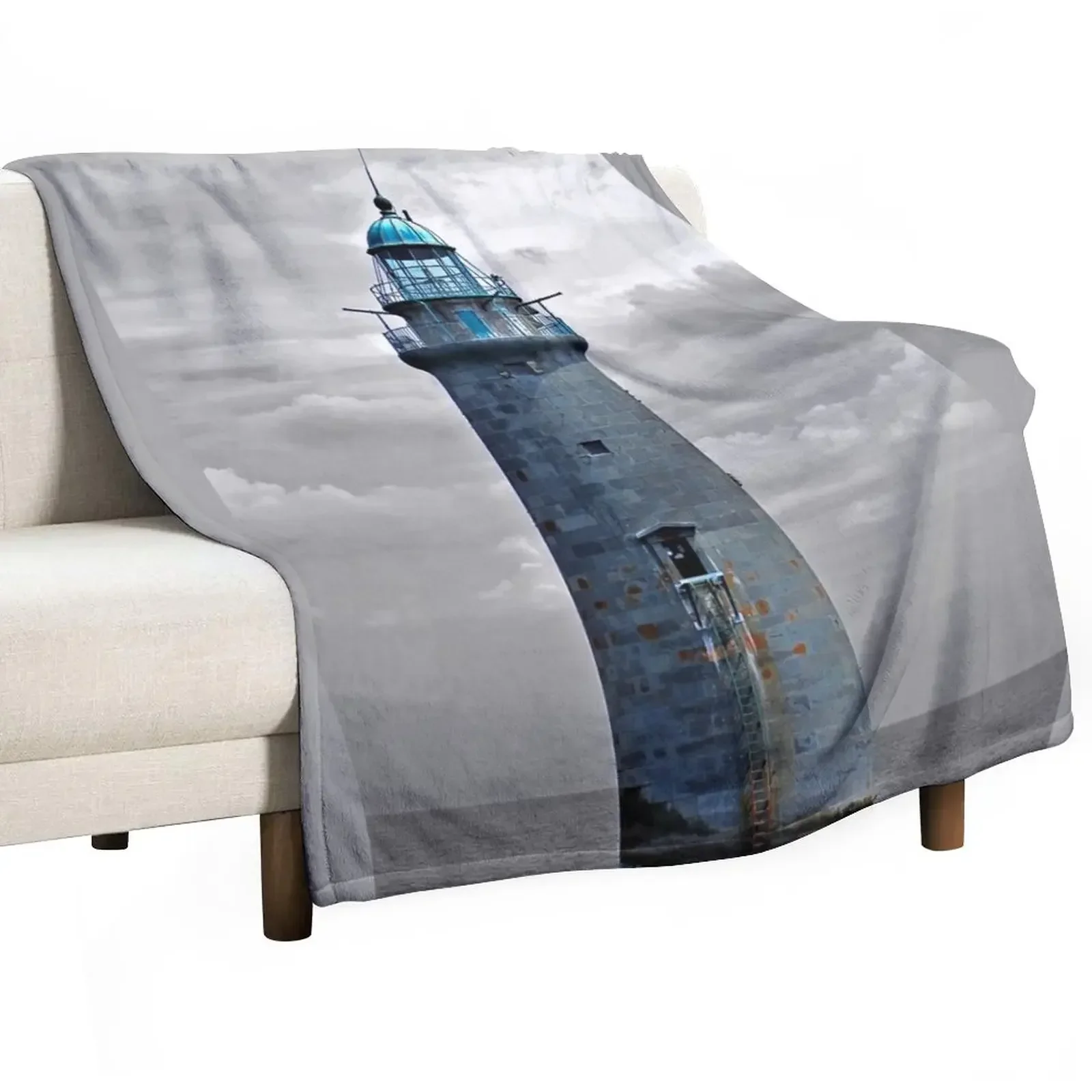 

Minot Light - Scituate Massachusetts Throw Blanket Decoratives bed plaid Blankets