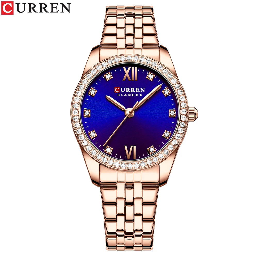 Reloj Dorado Dama Curren 9012 Original Bluxus