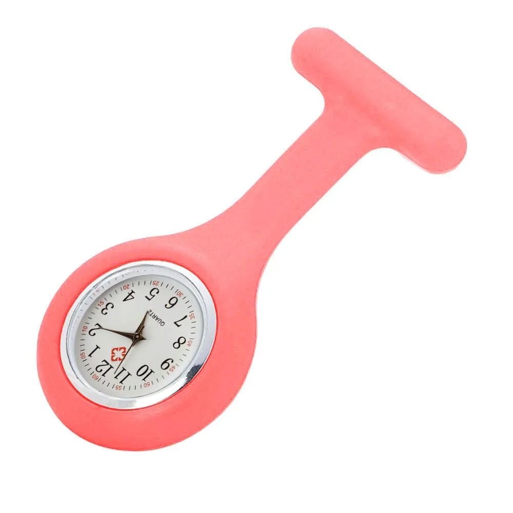 Silicone Watch Brooch Tunic Fob Watch With Free Battery pocket watch,silicone brooch pins