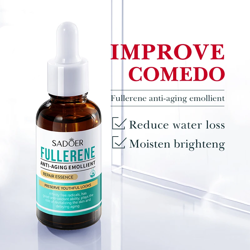 30ml SADOER Fullerene Face Serum Facial Moisturizing Anti Wrinkles Anti-aging Hydrating Whitening Facial Essence Skin Care