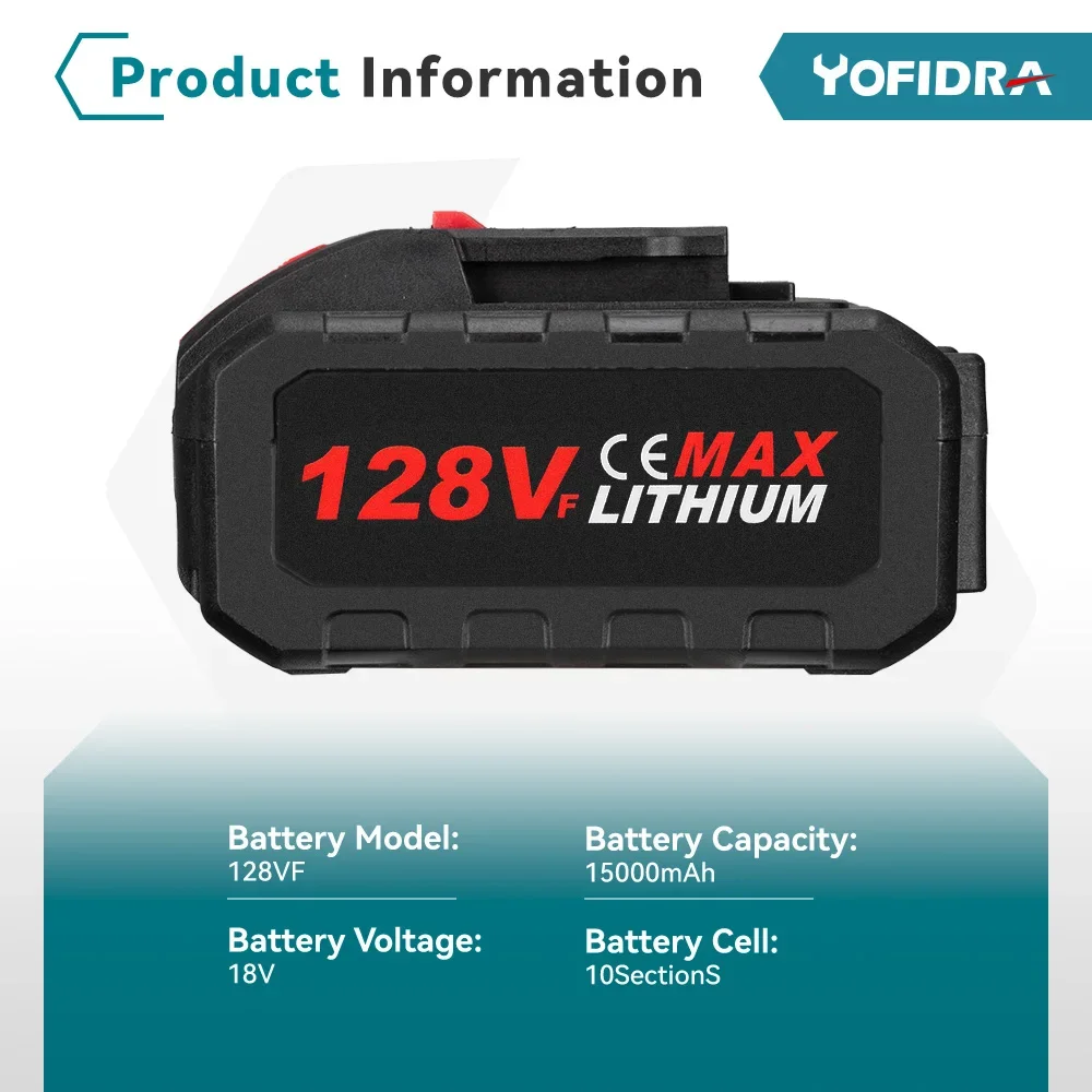 Rechargeable Lithium Batteries 18V Rechargeable Battery 15000mAh for Power Tools