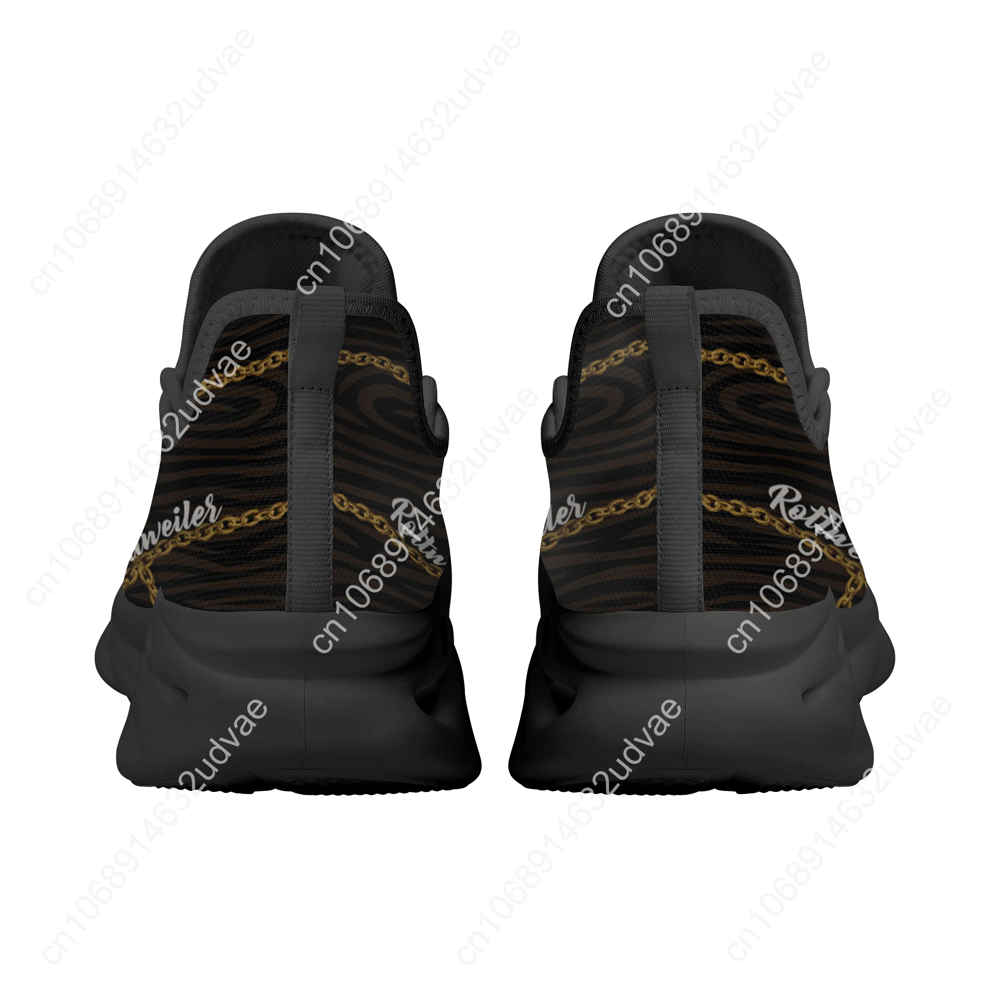 Fashion Rottweiler Gold Chain Design Sneakers Mesh Breathable Outdoor Sport Sneakers Training Shoes Flat Zapatos