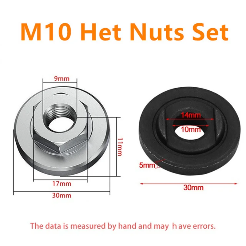 Winkelschleifer Flanschmuttern – M10 & M14, Schnellspann-Ersatz, Robustes Gewinde, Für Schneiden, Schleifen, Polieren, Bau & Schweißen, Einfacher Scheibenwechsel, Vibrationsreduzierend, Langlebig