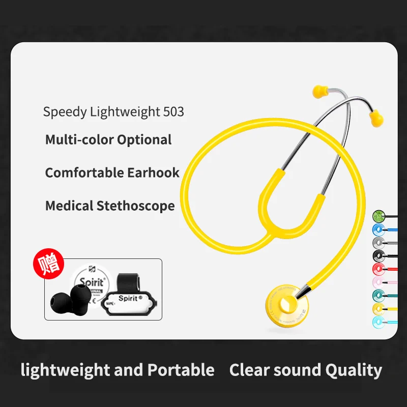 Spirit Medical Instruments Professional stethoscope Double-Sided Lightweight Hand Hearing for Doctor Nurse Estetoscopio