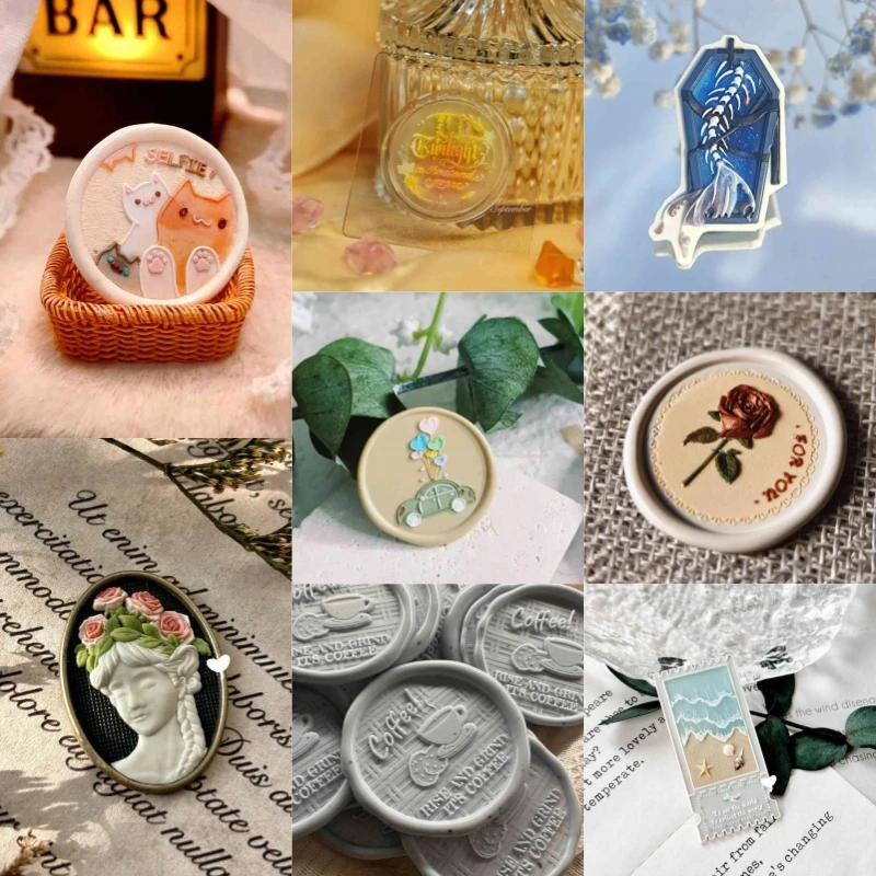 Fire Seal Children's Diy Toys Warm Light Series Special-Shaped Seal Head Cute Cat Stamp Copperhead Creative Stamp