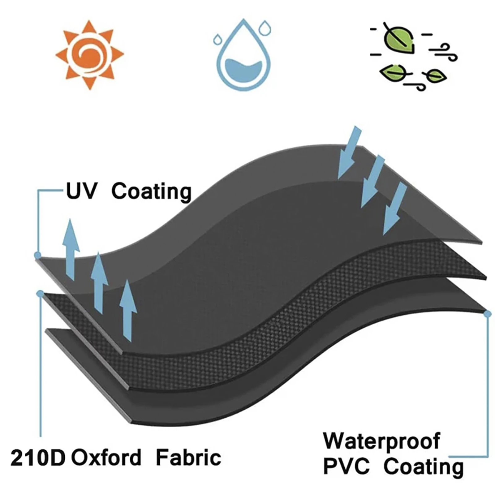 Stacked Chair Dust Cover 210D Oxford Cloth Waterproof Garden Chair Cover with Storage Bag Furniture Protector Cover for Outdoor