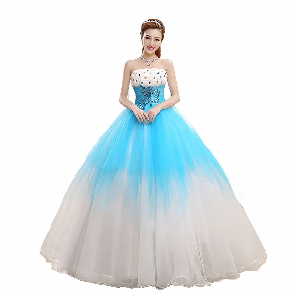 

women sweatheart crystal ball gown floor-length dresses (ding)