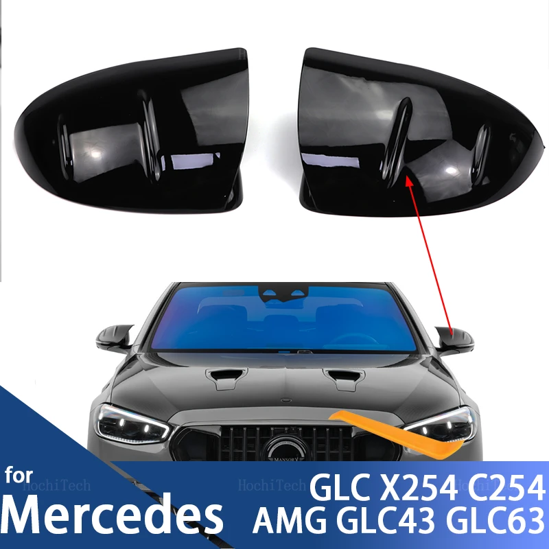 

1 пара черных карбоновых узоров, боковая фреза для зеркала заднего вида Mercedes-Benz GLC X254 C254 300 350 400 GLC43 GLC63 2023-2025