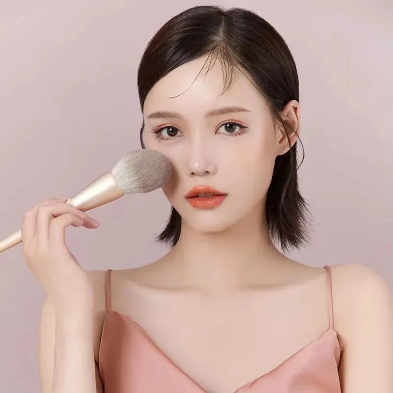 키가 큰 유리 블러시 루즈 파우더 메이크업 브러쉬, 대형 싱글 스몰 웨이스트 루즈 파우더 메이크업 브러쉬, 뷰티 메이크업 브러쉬