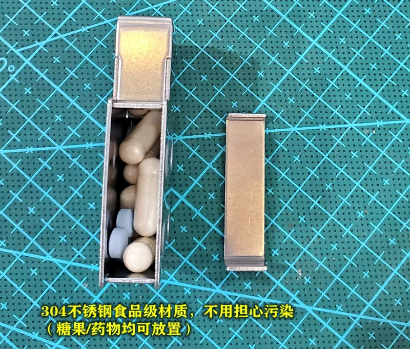 EDC Stainless Steel Insert Portable Candy Chewing Gun Medicine Box Storage Multifunction EDC Tools