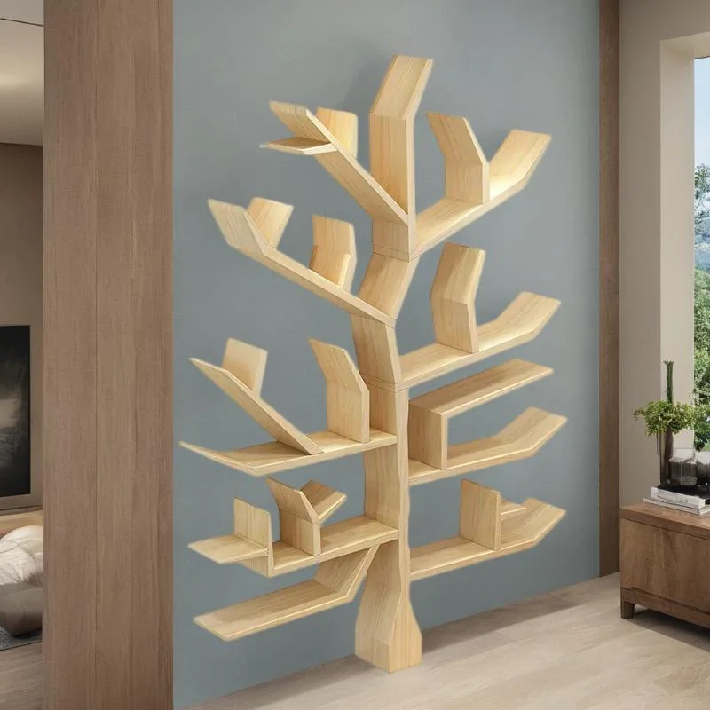 Kids Cube Storage Bookcase Shelf Corner Tree Shelves Minimalist Nordic Shelf Bookcase Wood Scaffale Libreria Room Furniture