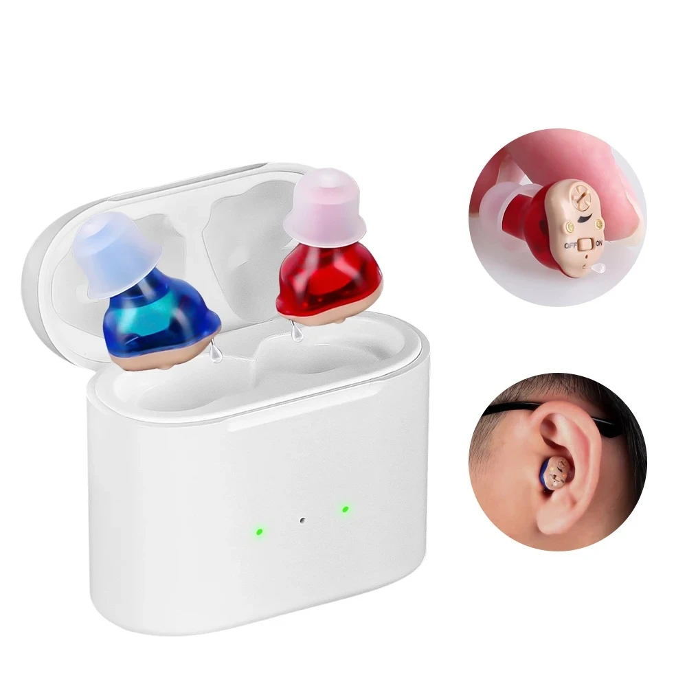 Elderly Hearing Aid Rechargeable Deaf The Listening Device Mini Wireless Sound Amplifier Invisible Headphones