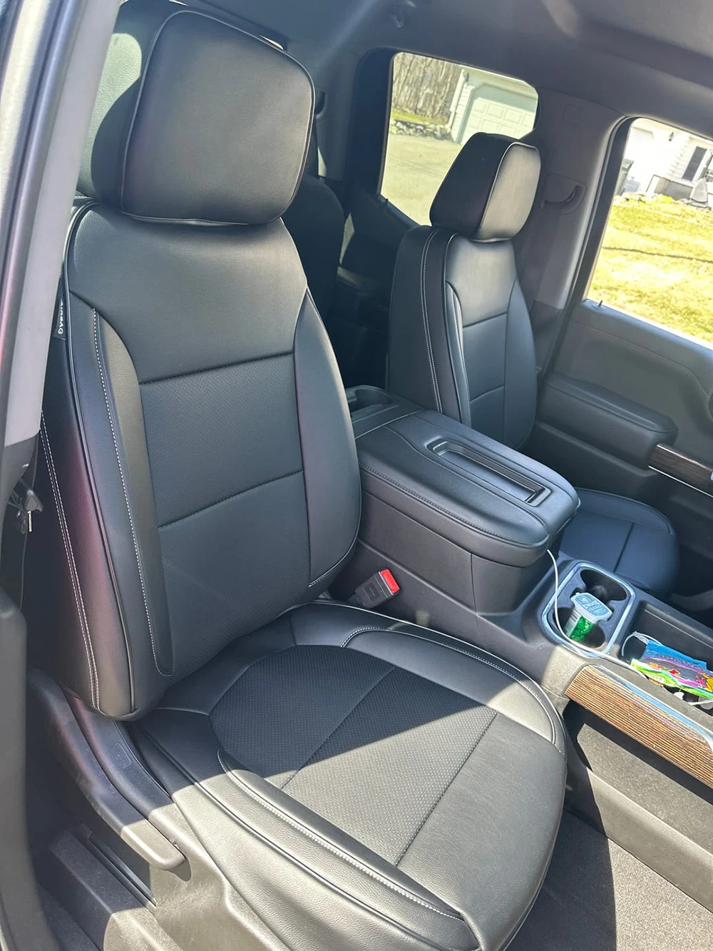 GMC 시에라 1500 크루 캡 시에라 HD 크루 캡 맞춤형 자동차 액세서리 시트 커버 5석 나파 가죽 GMC 시에라 1500용