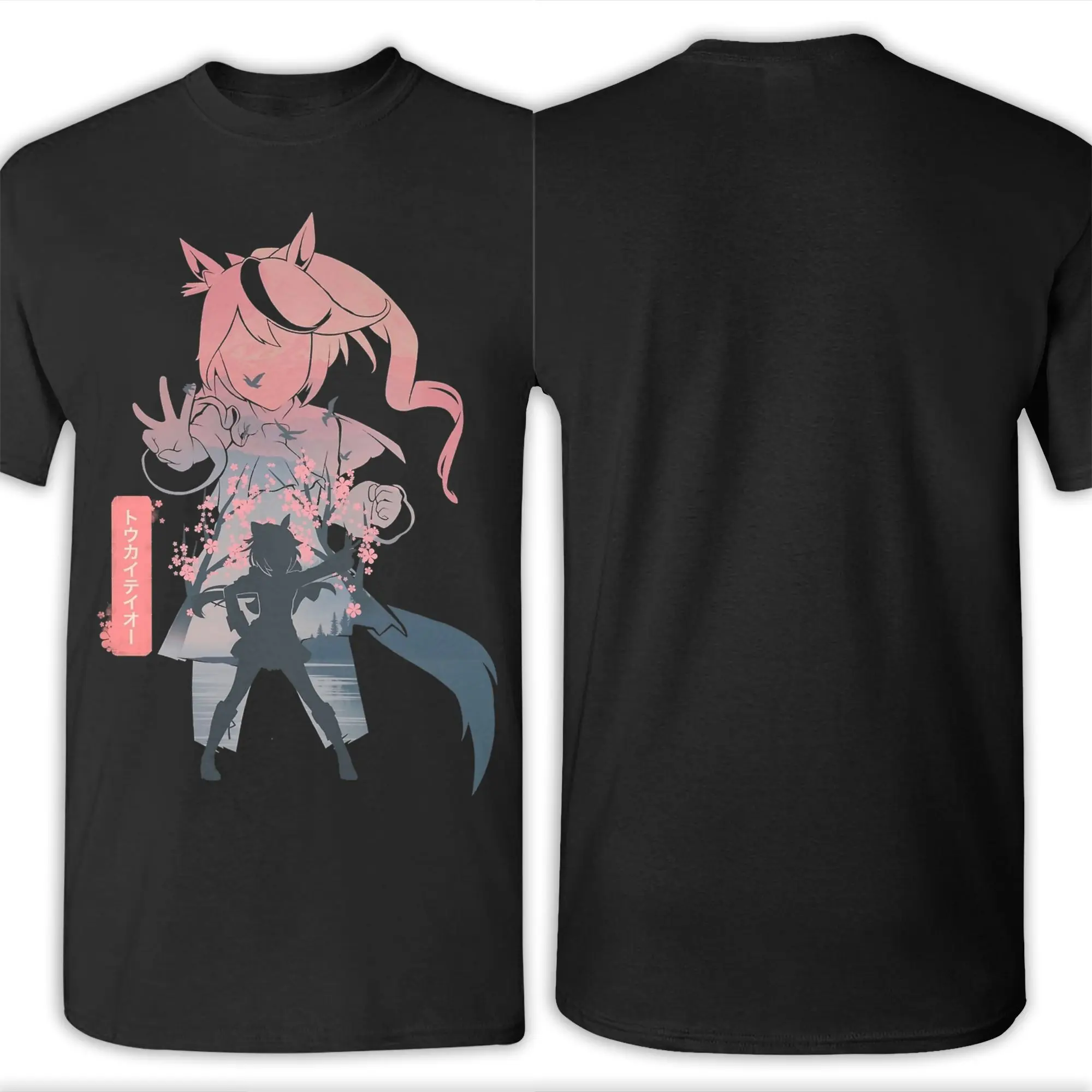 Tokai Teio Uma Musume Anime Männer T Shirt Neuheit T Shirt Kurzarm Rundhals T-Shirt 100% Baumwolle Klassische Tops – Detail 2