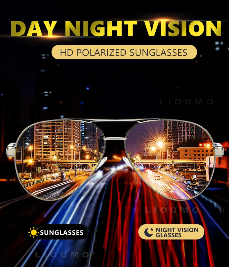 High Quality Day Night Vision Glasses For Driving Pilot Sunglasses Polarized Men Women Anti-Glare Goggles gafas de sol hombre