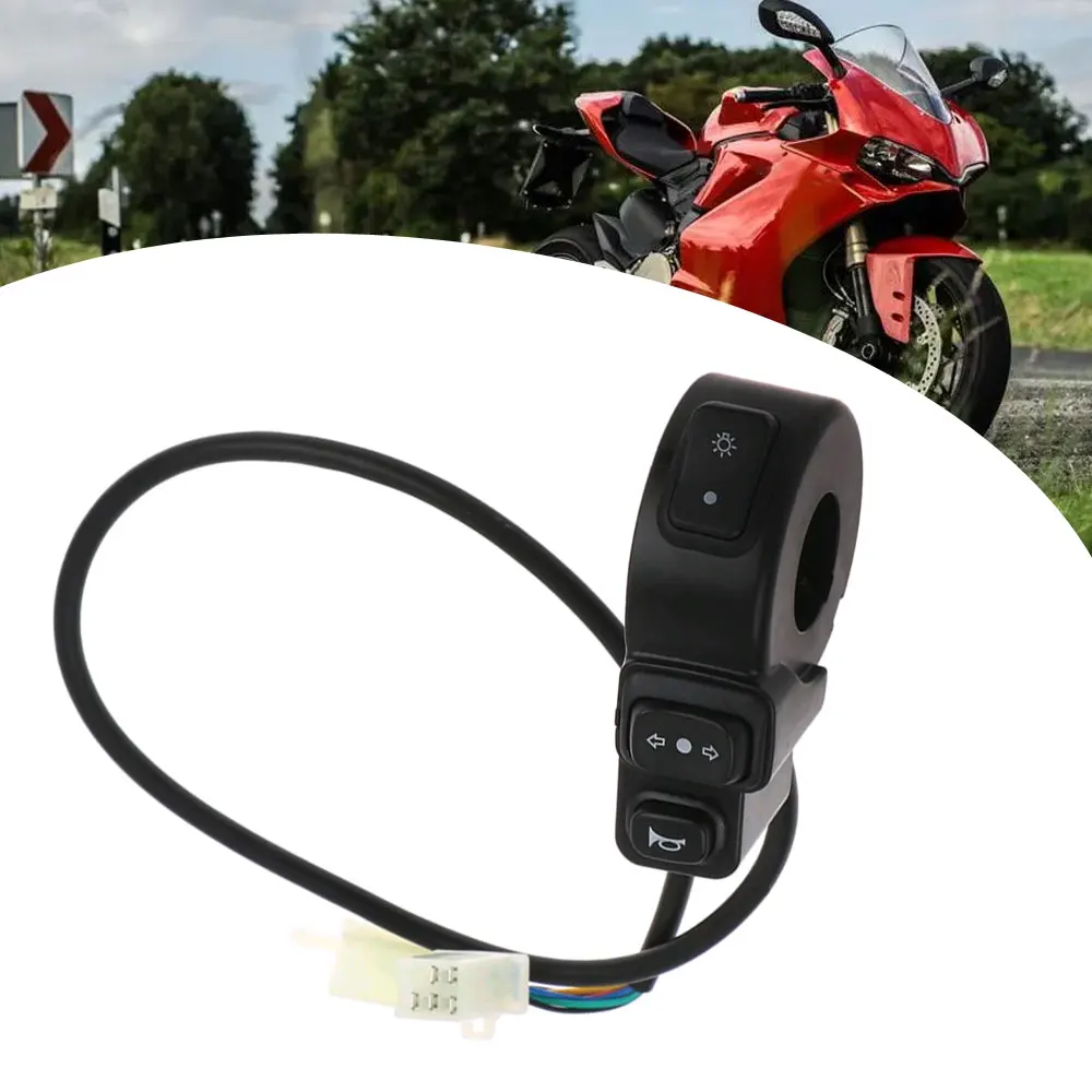 

1Pc 3 In1 Motorcycle Switch Electric Bike Scooter ATV Quad Light Turn Signal Horn ON/OFF Button For 22mm Dia Handlebar Motorbike