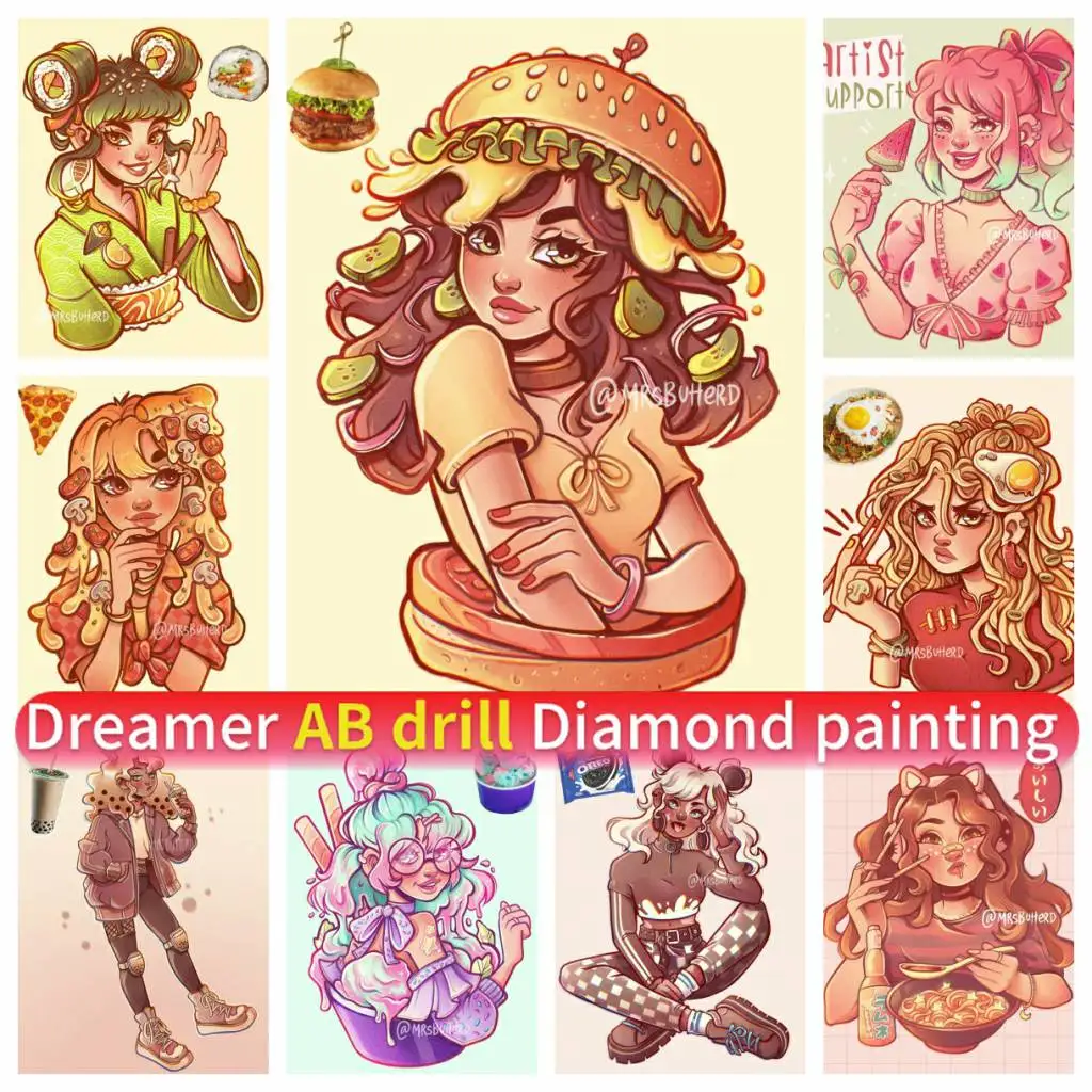 

Hamburg Girl Beautiful Fairy Mosaic 5D Art AB Diamond Painting DIY Rhinestones Handmade Full Drill Round Square Embroidery