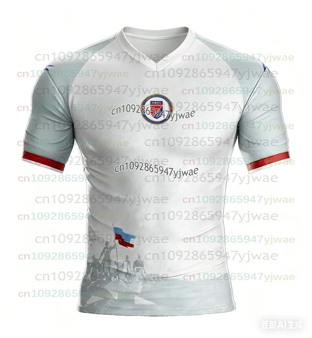 2026 Haiti Fußballtrikot Kurzarm Sport T-Shirt Fitness-Training Workout Athletik Laufshirt Herren Schnelltrocknende Sportbekleidung
