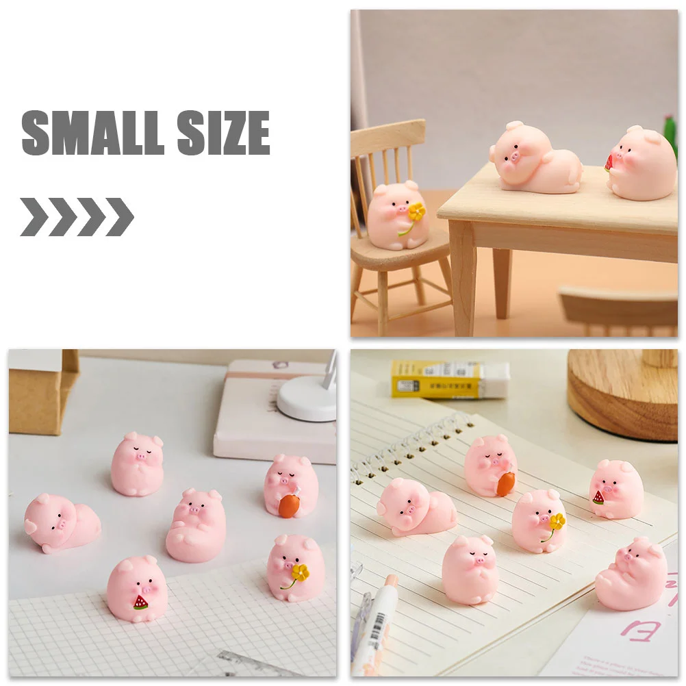 

Полимерная статуя маленькой свиньи, украшения для автомобиля, настольные аксессуары, красивая фигурка животного