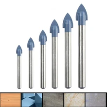 

4/5/6/8/10/12/14mm Glass Tile Diamond Tip Drill Bit Set Tungsten Carbide Tipped Cutter Head For Ceramic Granite Marble Wood