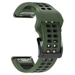 Dual - Tone Silicone Quick Release Watch Strap - 22mm - 22mm Universal (Army green black)
